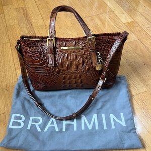 Brahmin Mini Asher Toasted Almond leather purse